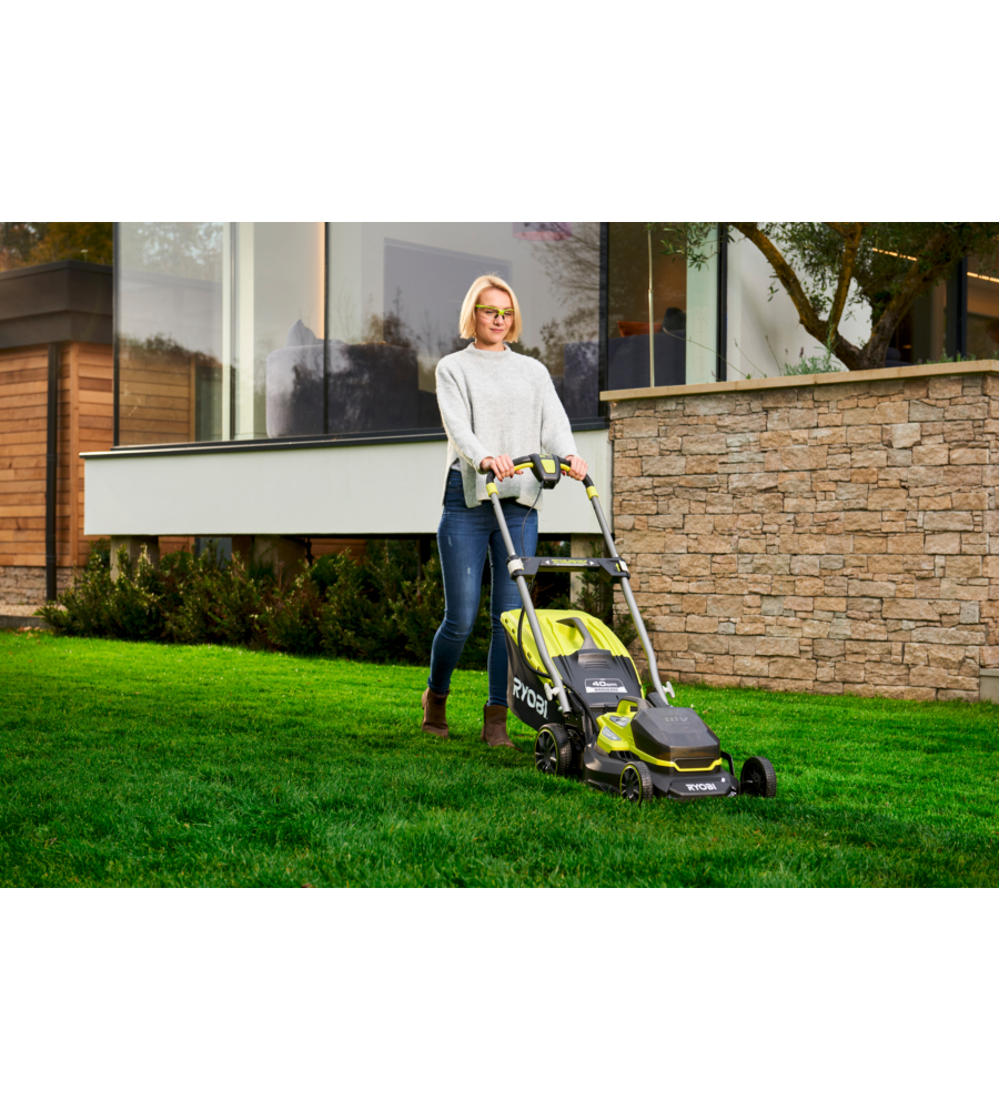Tagliaerba a batteria ryobi "ry18lmx40a-0" taglio 40 cm 18v, solo corpo macchina